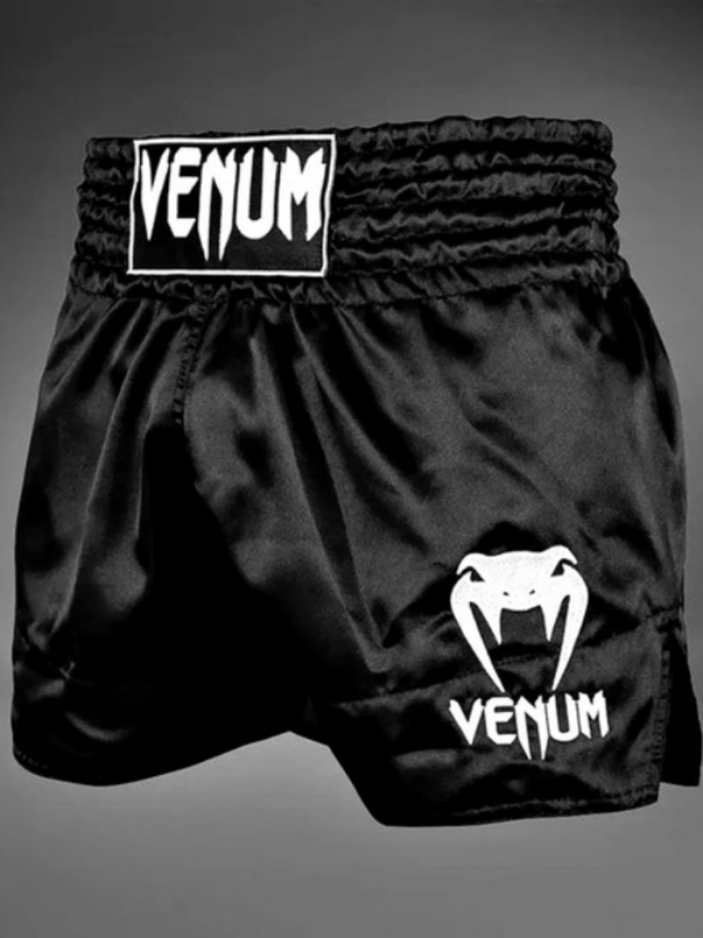 Venum Classic Muay Thai Shorts Black & White Large